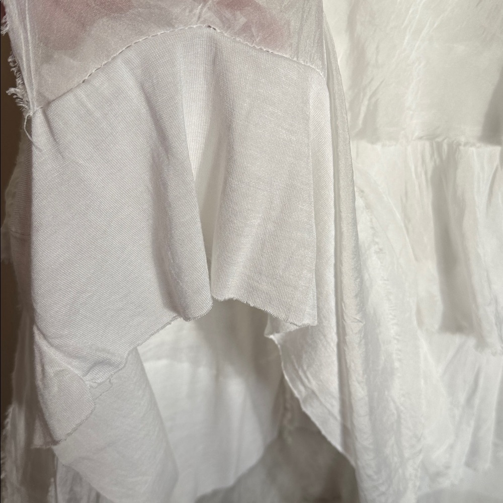 BECCA Italian White 100% Silk Layered Tiered Maxi Skirt Summer Size One Size - Picture 11 of 14